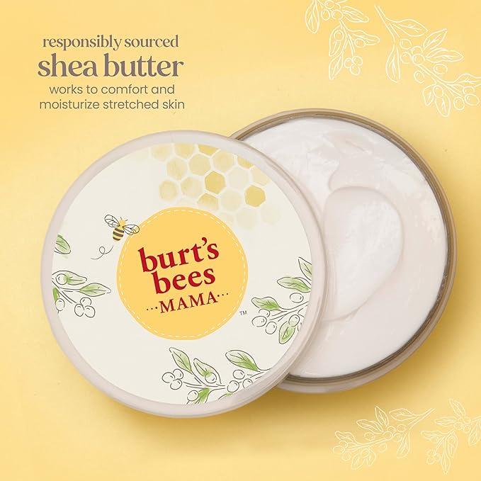 Burt's Bees Mama Belly Butter Stretch Mark Cream for Pregnancy Massages Body & Reduces Scar Appearance, Prenatal & Postnatal Tummy Skin Care, Shea Butter & Vitamin E Rich Formula, 6.5 Oz (Pack of 3)