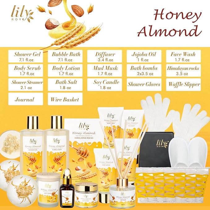 Fathers Day Gifts for Men Dad - 18-Piece Luxury Bath & Body Gift Basket Set for Women, Spa Gift Basket Self Care Gifts for Her & Him | Mothers Day, Christmas, Birthday Gifts, All Occasion Present