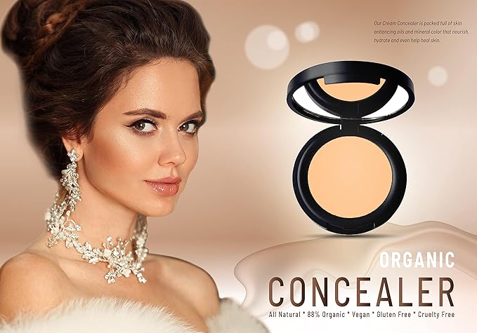 Mom's Secret 100% Natural Concealer, Organic, Vegan, Gluten Free, Cruelty Free, Made in the USA, 0.11 oz. (Fresh 16)