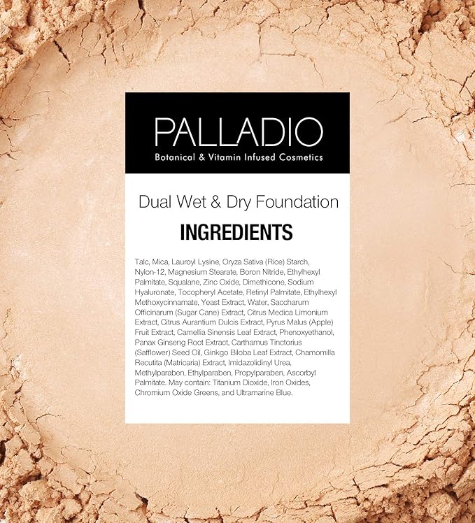 Palladio Dual Wet and Dry Foundation Refill Pan with Sponge, Squalane Infused, Apply Wet for Maximum Coverage or Dry for Light Finishing and Touchup, Minimize Fine Lines, All day Wear (TOASTED ALMOND)