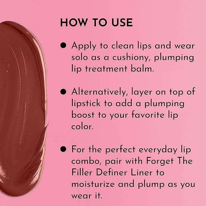 LAWLESS Forget the Filler Lip Plumping Line Smoothing Tinted Balm, Georgie, Pink, 0.09 Ounce