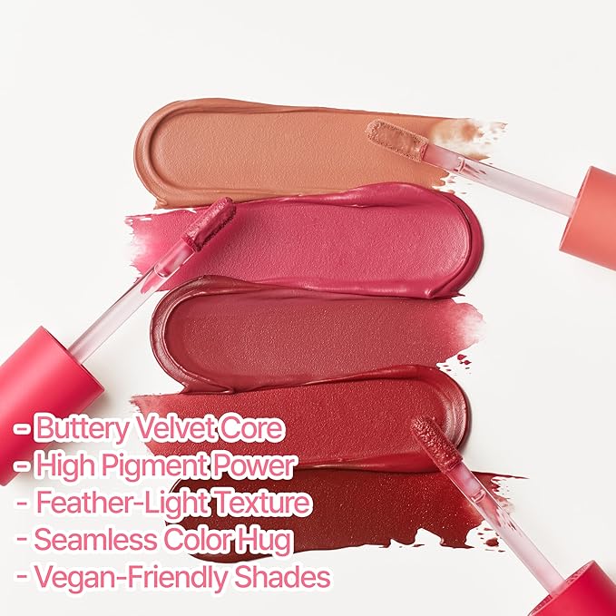 Touch in Sol Vegan Again Blur Core Lip Tint (#Chill-out Red) - Long Lasting, High Pigment Velvet Matte Lip Stain – Lightweight Smooth Blur Finish, 0.12 Oz