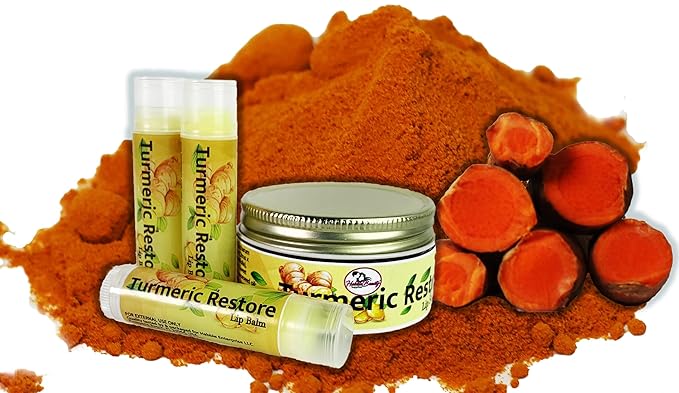 Organic Turmeric Lip Balm 3 Pack - Moisturizing, Balancing, Soothing, Natural Ingredients