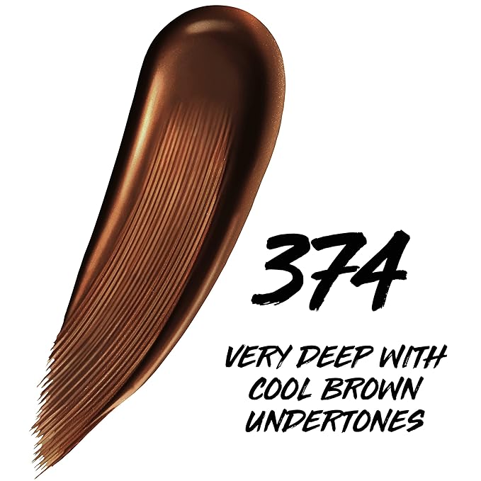 Maybelline Super Stay Up to 24HR Skin Tint, Radiant Light-to-Medium Coverage Foundation, Makeup Infused With Vitamin C, 374, 1 Count