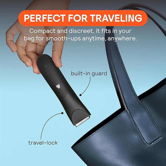 MERIDIAN Slimmer Trimmer – Electric Razor for Women, Bikini Line & Pubic Hair Trimmer, Rechargeable & Waterproof, Painless, Flawless Shave for Sensitive Skin, Gentle, Quiet & Travel-Friendly, Onyx