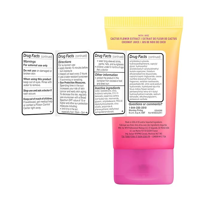 NYX PROFESSIONAL MAKEUP Blurscreen SPF 30 Primer, 3-in-1 Blurring Makeup Primer with Sunscreen, Vegan Formula with No White Cast or Greasy Feeling