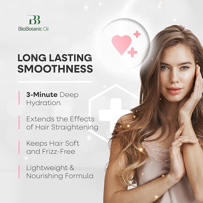 Bio Botanic Oil Range – Magic Conditioner for Straightened Hair with Plant Keratin & Organic Argan Oil, SLS-Free & Salt-Free, Deep Hydration in Just 3 Minutes, Maintains Long-Lasting Smoothness