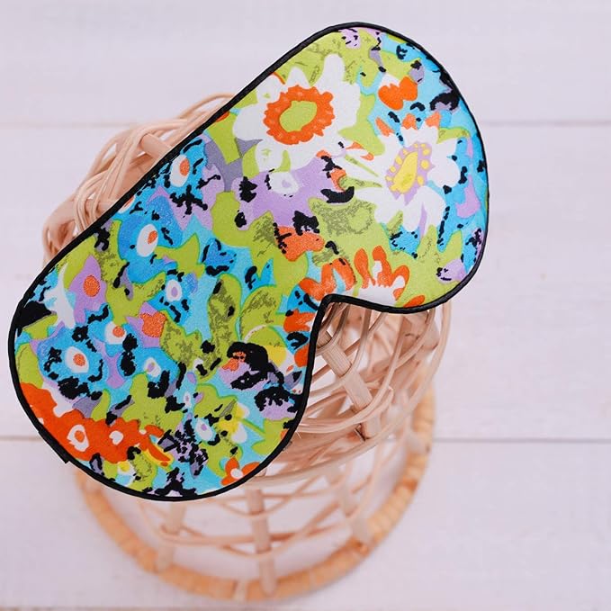 100% Pure Silk Eye Mask Sleep Eye Mask Eye Cover Eyeshade Sleeping Eye Mask Printed Colors (#17)