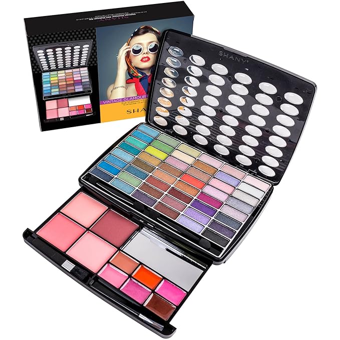 SHANY Glamour Girl Makeup Kit Eyeshadow Palette with Eyeshadows, Blushes, Lipstick Lip-gloss, Makeup Mirror, Makeup applicators, Premium Gift Packaging - Vintage