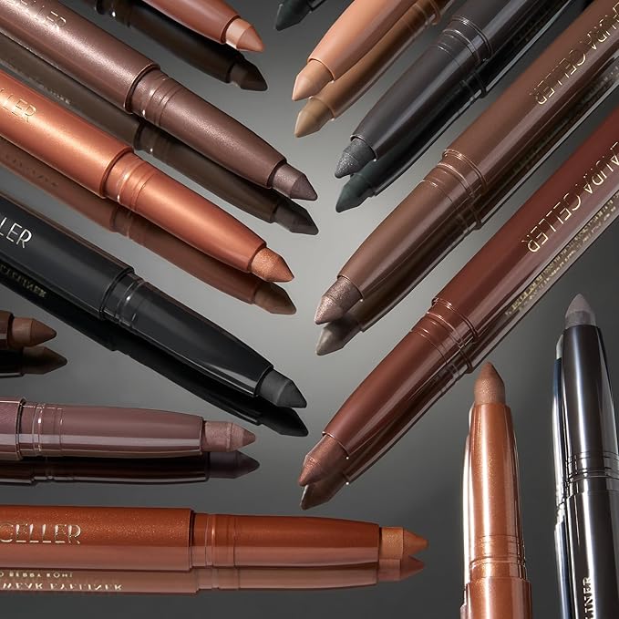 LAURA GELLER NEW YORK Kajal Longwear Kohl Eyeliner Pencil - Soft Slate Kohl - Caffeine and Vitamin E - Smooth & Blendable Liner - Built-In Sharpener