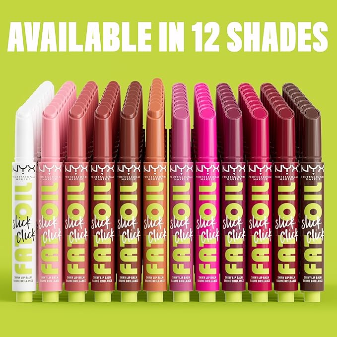 NYX PROFESSIONAL MAKEUP Fat Oil Slick Click, Lightweight, Buildable, Pigmented Vegan Lip Balm - DM Me