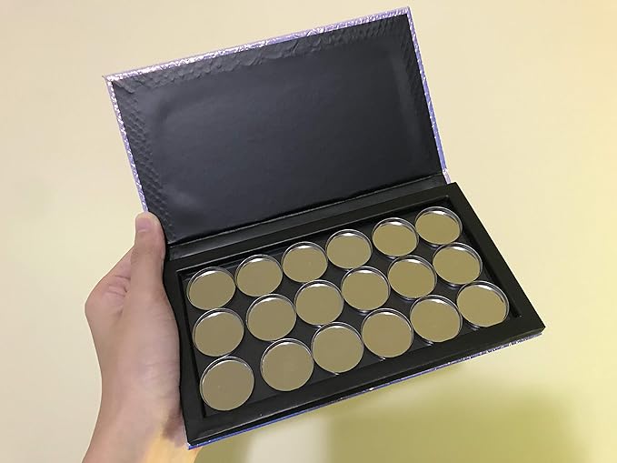Magik Empty Mermaid Magnetic Makeup Eyeshadow Palette DIY Cosmetic Case with Free Pans (Large with 18 Pans)