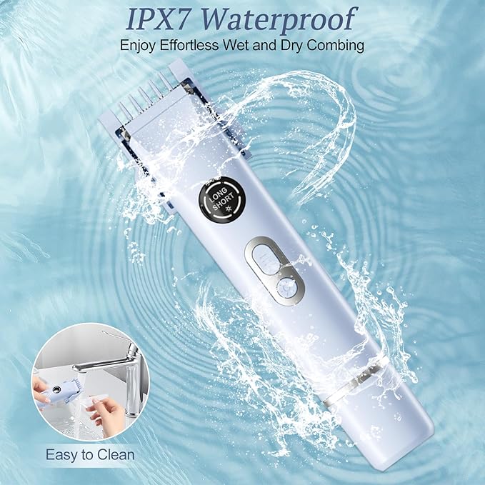 Bikini Trimmer for Women, 4 in 1 Wet/Dry Electric Razors for Women - Dual Head, Painless Rechargeable Portable Womens Razors for Shaving Set for Face, Nose, Eyebrows, Armpits, Bikini Area (Blue)