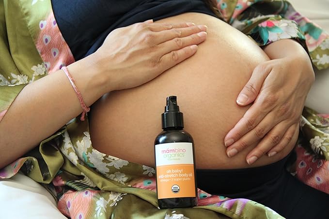 Third Trimester Set – All Natural Skincare Pregnancy Gift Box – Anti-stretch mark Belly Oil, Rose Facial Mist, Cleansing Oil, Face Wash - Mambino Organics