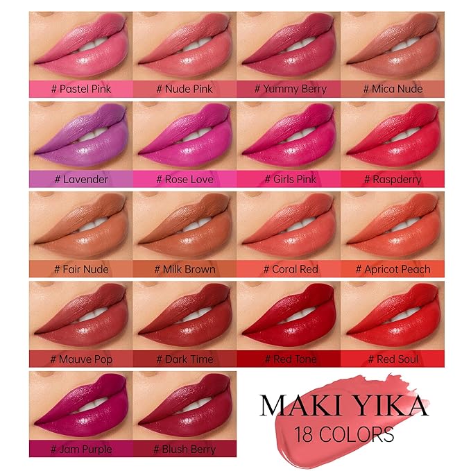 MAKI YIKA Moisture Pink Lipstick for Women Hydrate Lip Balm for Dry Cracked Lips Weightless Glossy Lip Color Juicy Finish,MA062 Pastel Pink