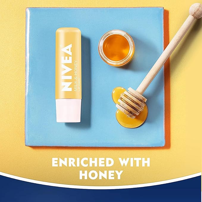Nivea Milk and Honey Lip Care 0.17 Ounces (Pack of 3