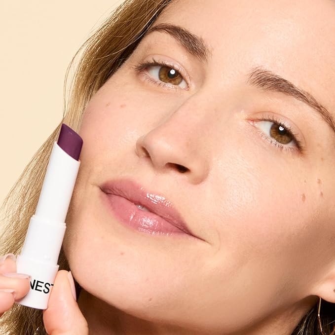 Honest Beauty Tinted Lip Balm | Antioxidant-rich Acai Extracts + Avocado Oil | EWG Certified, Vegan, Cruelty Free | Plum Drop