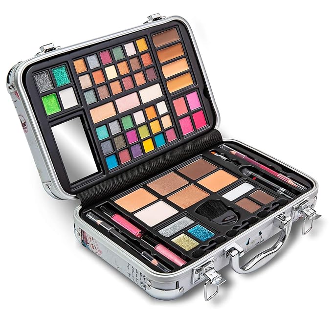 Makeup Kit Gift Set - 41 Eye Shadows, 7 Body Glitters, 1 Lip Liner Pencil, 1 Lipsticks, 4 Blushs, Eye liner pencil, 5 Concealers, 2 Lip Gloss, 5 Bronzers, Mirror