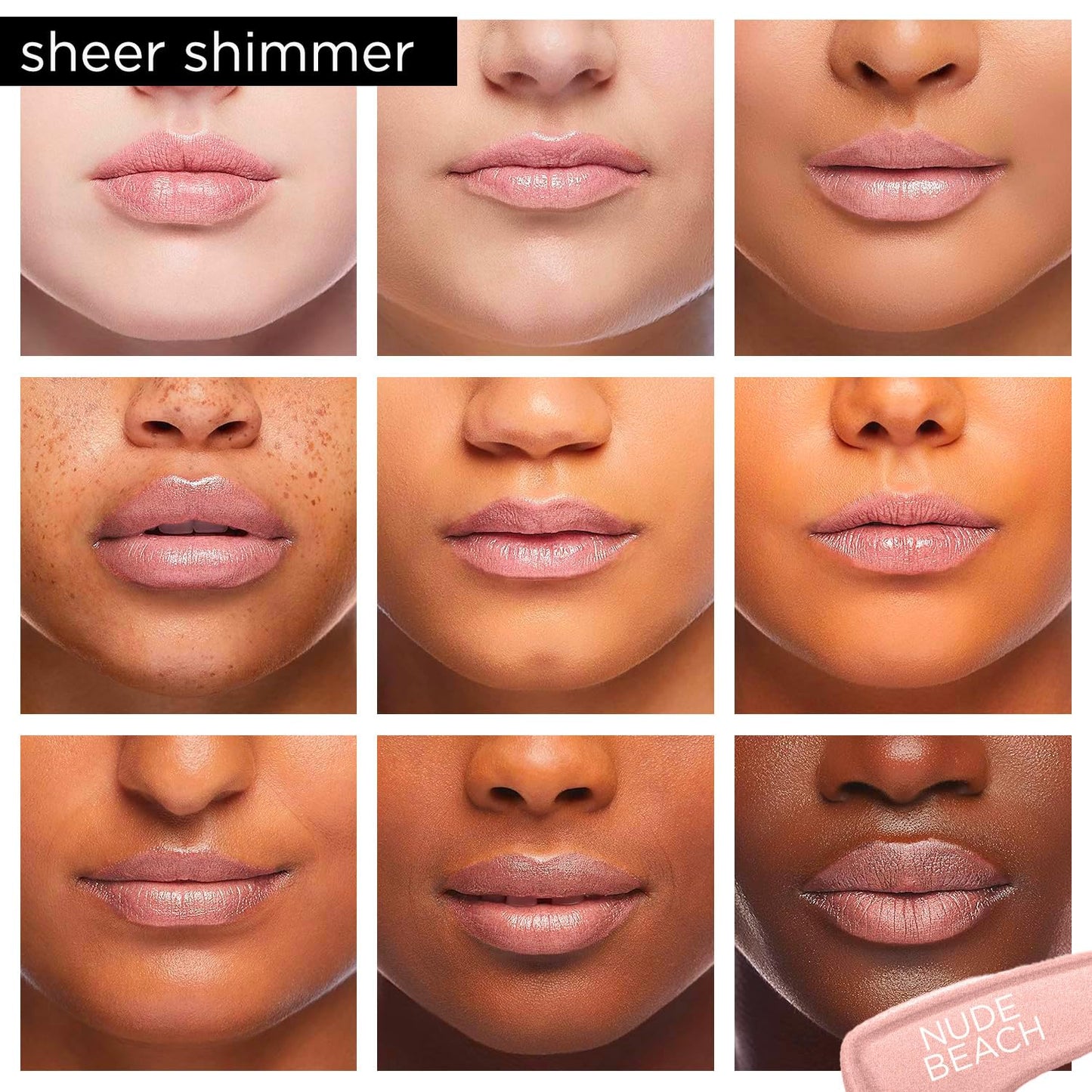 Pure Cosmetics Pure Illumination Lip Gloss - LED-lit Applicator w/Side Mirror - Non-Sticky, Moisturizing & Hydrating Lip Glosses - Soothes & Protects Dry Chapped Lips (Nude Beach)