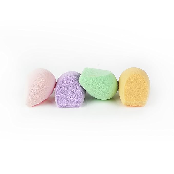 EcoTools Cruelty Free Color Perfecting Minis, Four Sponges Designed with Eco Foam Technology, a Unique Shape for Enhanced Precision, Purple, 4 Count