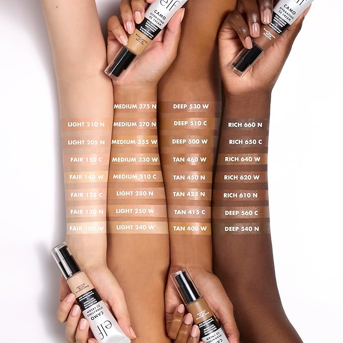 e.l.f. Hydrating Camo CC Cream, SPF 30, Color Correcting Full Coverage Foundation For A Dewy Finish, Vegan & Cruelty-Free, Tan 415 C