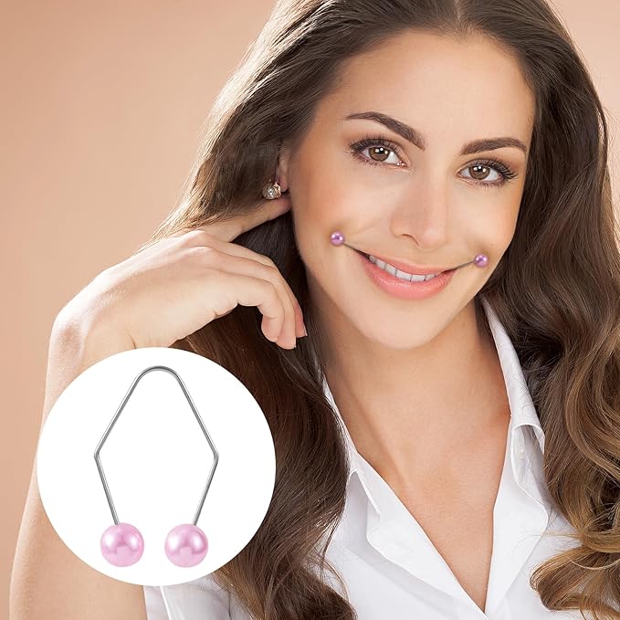 4pcs Pink White Natural Dimple Maker Beautiful Smile Facial Muscle Dimple for Cheeks