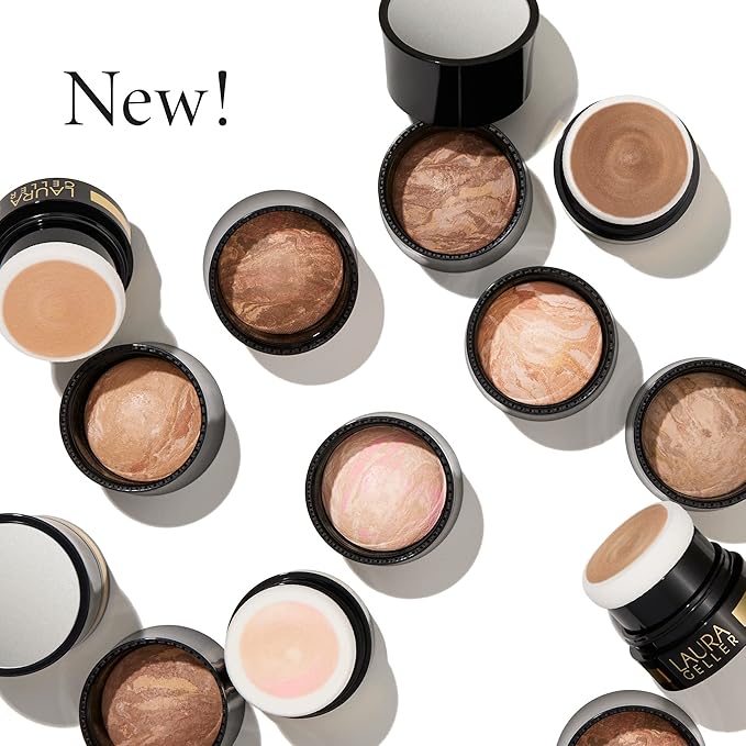 LAURA GELLER NEW YORK Award-Winning Baked Balance-n-Brighten To Go Color Correcting Powder Foundation - Fair - Buildable Light to Medium Coverage - Demi-Matte Natural Finish