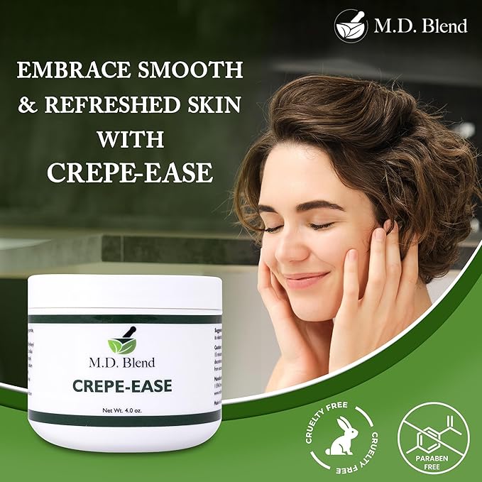 Crepe-Ease - Fragrance Free, Deeply Hydrating Moisturizer Body Butter for Smooth, Firm, Youthful Skin - Powerful Repair Complex with Hyaluronic Acid and Ceramides for Crepey Skin - 4 oz