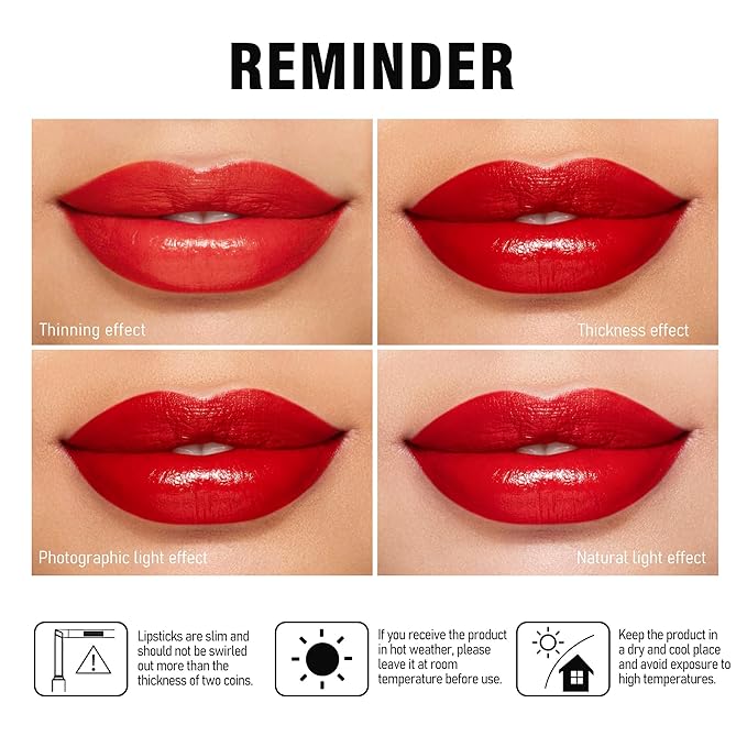 MAKI YIKA Moisture Burgundy Lipstick for Women Hydrate Lip Balm for Dry Cracked Lips Weightless Glossy Lip Color Juicy Finish,MA061 Red Tone