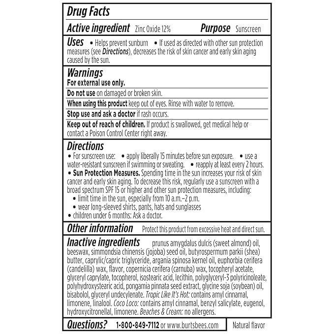 Burt’s Bees SPF 30 Lip Balm Mothers Day Gifts for Mom, Island Getaway - Coco Loco, Beaches & Cream, Tropic Like It's Hot, Water-Resistant Sun Care, Natural Origin Lip Treatment, 3 Tubes, 0.15 oz