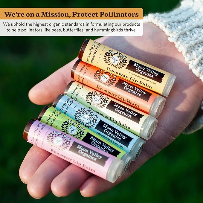 Moon Valley Organics Beeswax Lip Balm for Moisturizing Lips and Cuticles (ZINGY CINNAMON, 4 Count (Pack of 1))