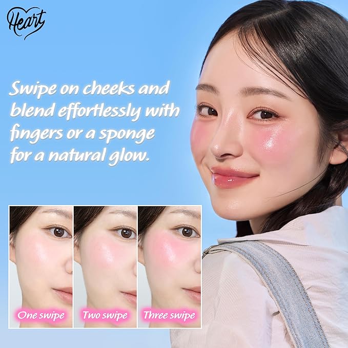 Touch in Sol In My Heart Stick Blush (#Punchy Pink) – Cream Blush Stick for Cheeks, Eyes & Lips – Korean Makeup Cheek – Creamy, Blendable Milk Blusher for Dewy Glow, Natural Finish, k beauty, 0.21 Oz