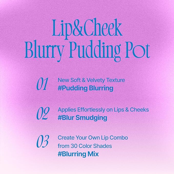 Lip&Cheek Blurry Pudding Pot | Cold-hearted Moment - Baddie | Makeup Blush, Buildable Lightweight, Multi-Use Soft Matte Finish | 5g