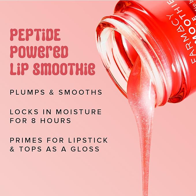 Farmacy Peptide Lip Balm - Lip Smoothie Hydrating Lip Balm with Vitamin C to Visibly Plump + Smooth Lip Lines - Nourishing Lip Treatment with a High-Gloss Finish - Apple (10g)