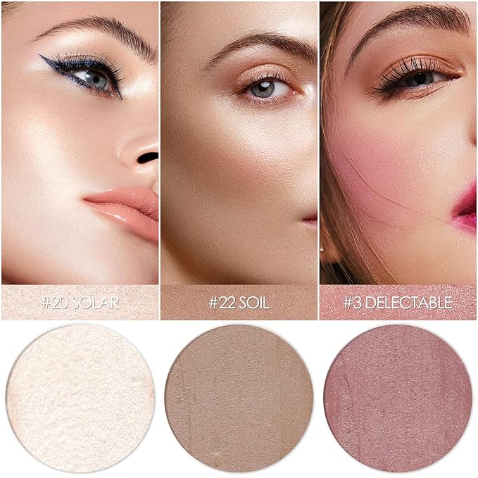 3 Pcs Contour Stick Set,Cream Blush & Highlighter Bronzer Pen,Long Lasting & Smooth Natural Face Contouring.LIGHT-WARM