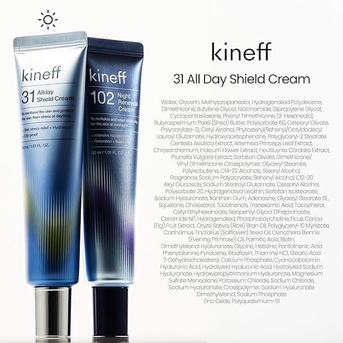 Dermacycle Program All-day & Night 2-Pack Cream for Face, 31 All-Day Shield Cream & 102 Night Renewal Cream, Centella Asiatica and Niacinamide, Korean Skincare (New Package)