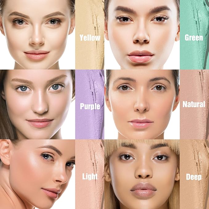 LANGMANNI Multi-Use Face Contour Stick,Highlighter & Concealer Stick, Combo Use For Correcting Color Balancing (#02+#03+#04+#06, 4 Count (Pack of 1))