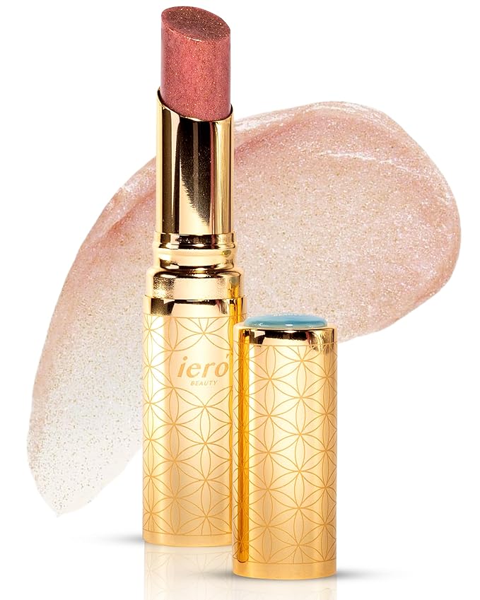ieró Beauty Moonkissed Luminous PH Tinted Lip Balm w/Shea Butter & Vitamin E, Lip Care Moisturizer, Lip Plumper for Soft & Supple Lips, Paraben Free, Vegan, Sheer Coral w/Gold-Beige Shimmer