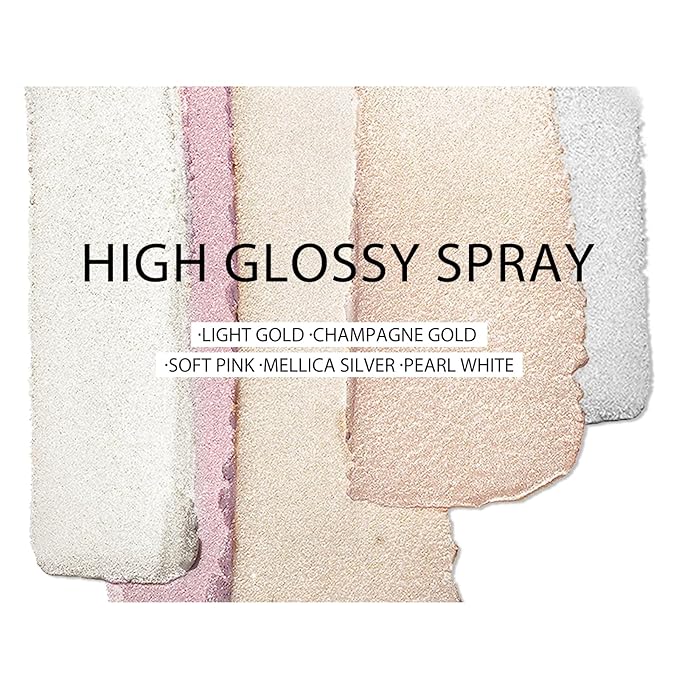 KYDA Highlighter Powder Spray, Glitter High Gloss Spray Shimmer Sparkle Powder Makeup Spray, for Face Body Cosmetic-Light Gold