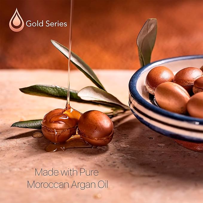 Gold Series Treatment Mask – Deep Hydrating Argan Oil Hair Mask for Dry, Damaged, Color Treated and Curly Hair Enriched with Keratin – Sulfate Free Natural Hair Repair Treatment, 8.45oz