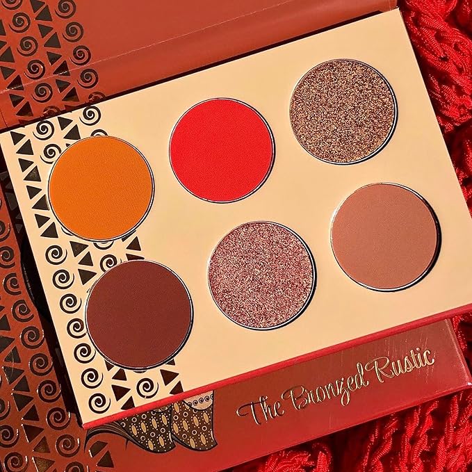 Juvia's Place Palette The Bronzed Rustic - Shades of 6, Professional Eye Makeup, Pigmented Palette, Makeup Palette for Eye Color & Shine