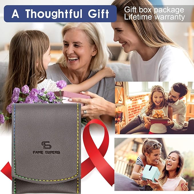 Manicure Pedicure Kit Nail Clippers Set Fingernails & Toenails Vibrissac Scissor 5 Pieces Best Care Tools for Man & Women with Travel Case (Gray/Black_A) (Gray/Black_A)