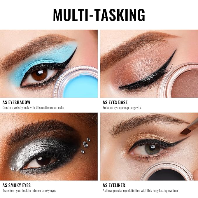 Oulac Matte Eyeshadow 3-in-1 Eyeshadow Nude Eye Primer&Eyeliner Highly Pigmented Waterproof Smudge-proof Long Lasting Wear Smooth&Blendable Formula for Natural Look,Vegan & Cruelty-Free,CM02