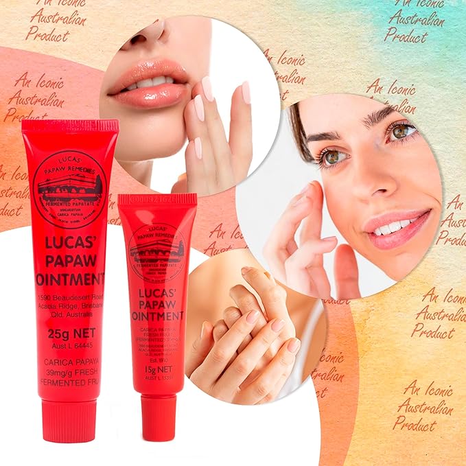 Lucas Pawpaw Lip Ointment, Lucas Pawpaw Cream, Lucas Pawpaw Ointment for Lips & Dry Skin (15 Gram & 25 Gram)