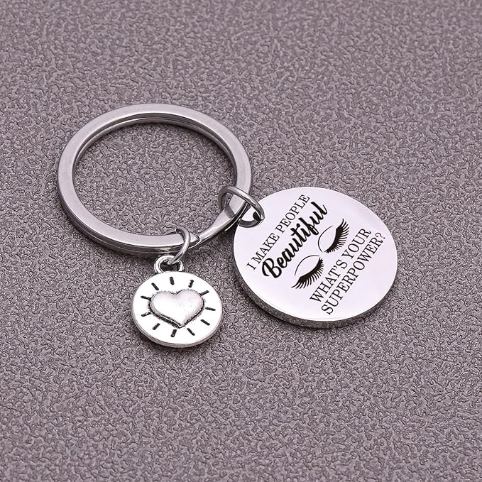 Beauty Salon Jewelry Lash Girl Gift Make Up Artist Gift Lash Girl Keychain Beautician Keychain Eye Lash Artist Gift Eyelash Keychain Beautician Appreciation Gift