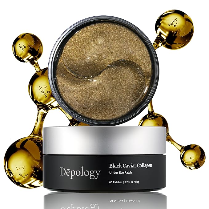 depology Black Caviar Under Eye Patches (30 Pairs), Anti-aging Hydrating Eye Mask for Wrinkles, Fine lines, Skincare with Hyaluronic Acid & Cica, Beauty & Personal Care