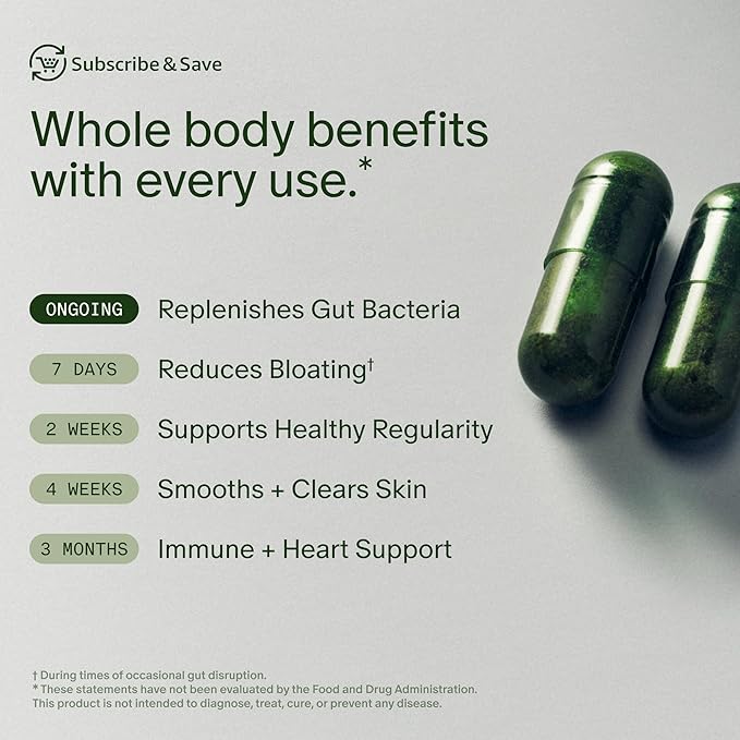 Seed DS-01 Daily Synbiotic - Prebiotic and Probiotic for Women & Men - Digestive Health, Gut Health, Immune Support, Bloating & Constipation Relief - Vegan & Shelf-Stable - 60 Capsules (30-Day Supply)