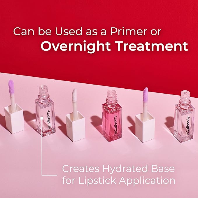 MCoBeauty Lip Oil Hydrating Treatment, Sheer Rose, Moisturizing Shine for Naturally Beautiful Lips, Vegan, Cruelty Free Cosmetics