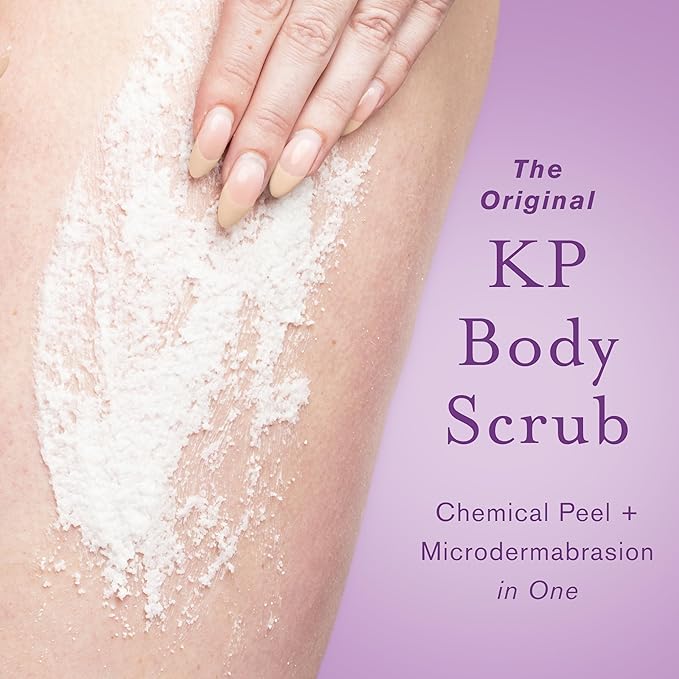 DERMAdoctor KP Duty Body Scrub Dermatologist Formulated Exfoliant for Keratosis Pilaris and Dry, Rough, Bumpy Skin with 10% AHAs + PHAs, 8 fl oz