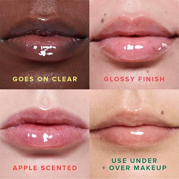 Farmacy Plump + Shine Lip Smoothie Duo - Peptide Lip Balm - Lip Moisturizer & Plumper with Vitamin C - Apple & Mango with High Gloss Finish
